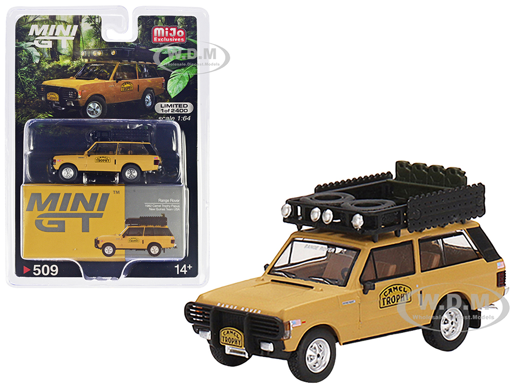Range Rover with Roofrack Tan "Camel Trophy - Papua New Guinea Team USA" (1982) Limited Edition to 2400 pieces Worldwide 1/64 Diecast Model Car by Tr