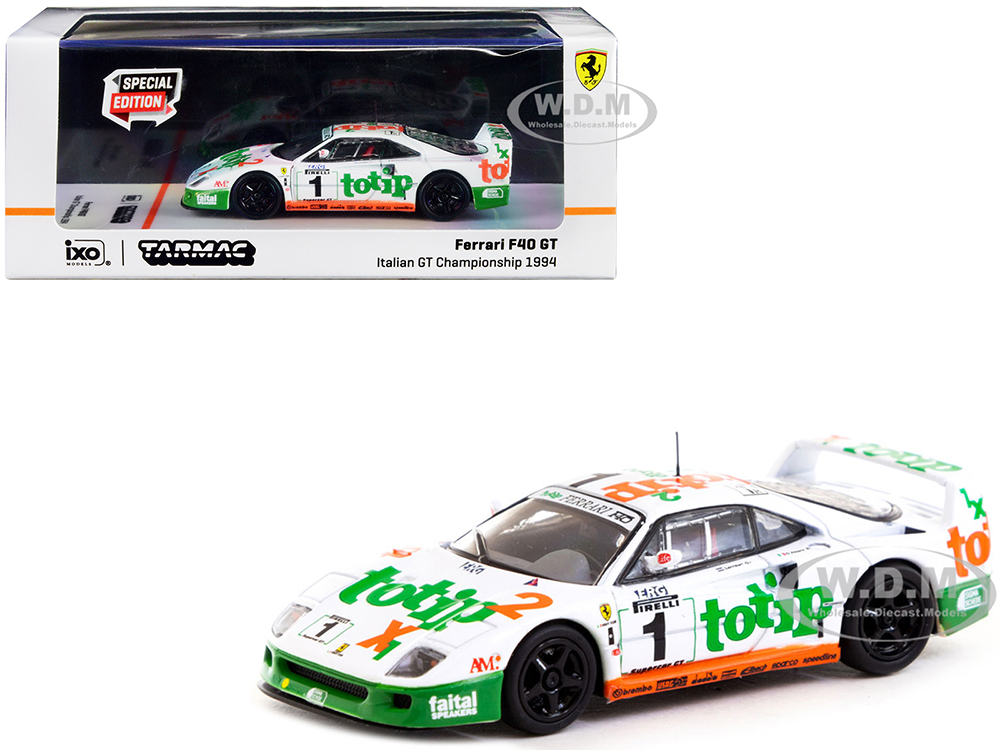 Ferrari F40 GT 1 Federico DAmore - Oscar Larrauri "Italian GT Championship" (1994) "Hobby64" Series 1/64 Diecast Model Car by Tarmac Works