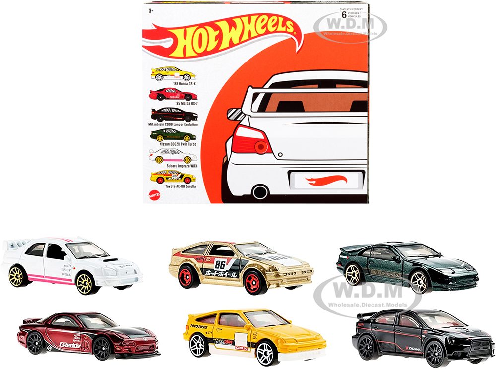 "Japanese Culture" 6 piece Set Diecast Model Cars by Hot Wheels