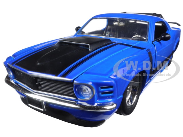1970 Ford Mustang Boss 429 Blue 1/24 Diecast Model Car by Jada