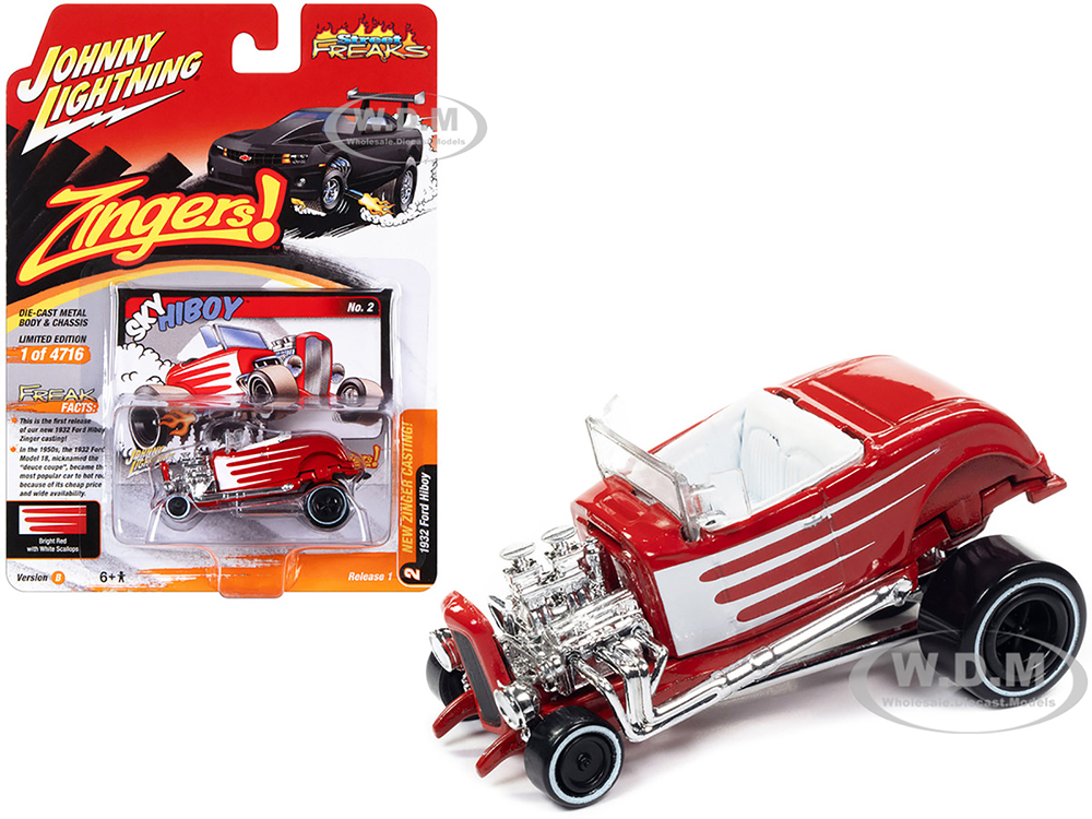 1932 Ford Hiboy "Sky Hiboy" Bright Red with White Graphics "Zingers" Limited Edition to 4716 pieces Worldwide "Street Freaks" Series 1/64 Diecast Mod