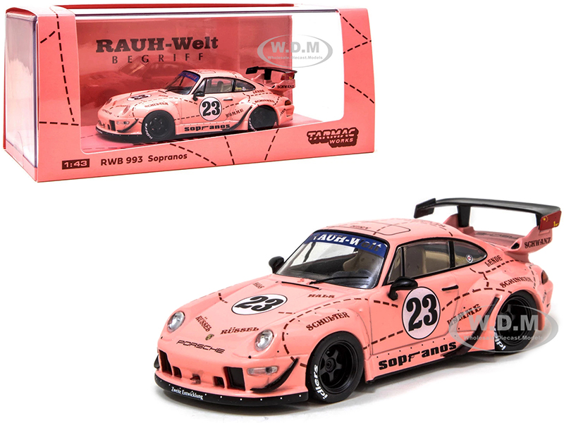 Image of Porsche RWB 993 23 "Sopranos" Pink "RAUH-Welt BEGRIFF" 1/43 Diecast Model Car by Tarmac Works