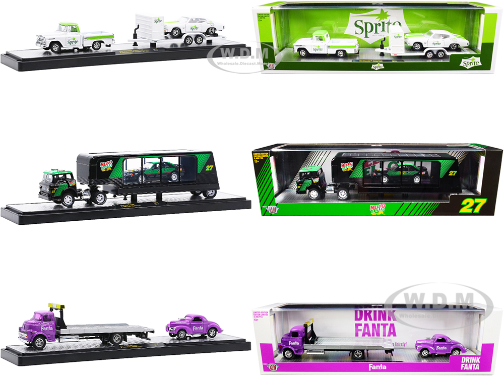 Auto Haulers 3 Sodas Set of 3 pieces Release 13 1/64 Diecast Models by M2 Machines