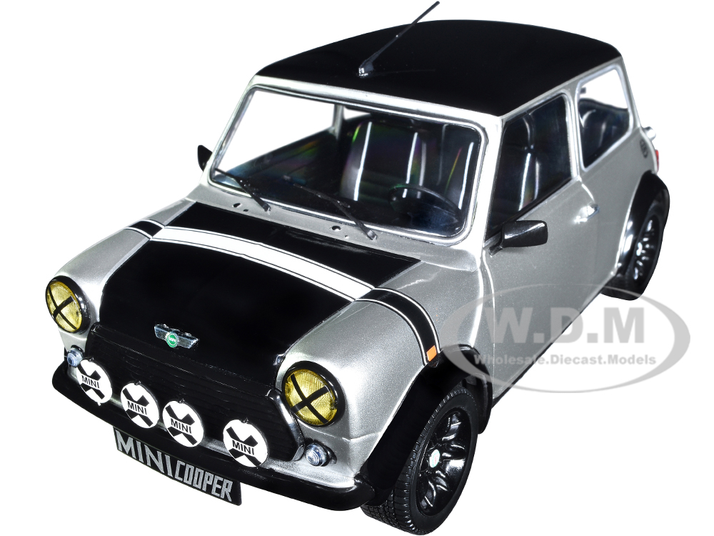 1998 Mini Cooper Sport Silver Metallic with Black Hood and Top 1/18 Diecast Model Car by Solido