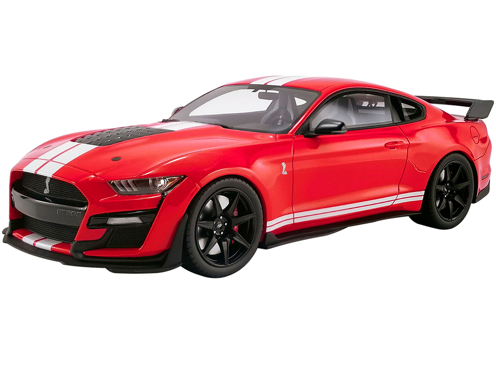 2020 Ford Mustang Shelby Gt500 Race Red With White Stripes 1/18 Model Car By Gt Spirit For Acme