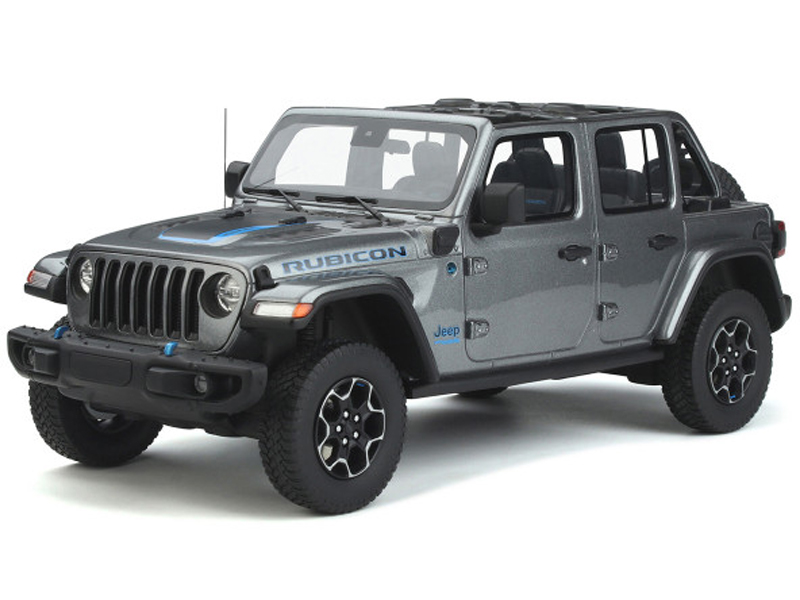 2022 Jeep Wrangler Rubicon 4 XE Gray Metallic 1/18 Model Car by GT Spirit