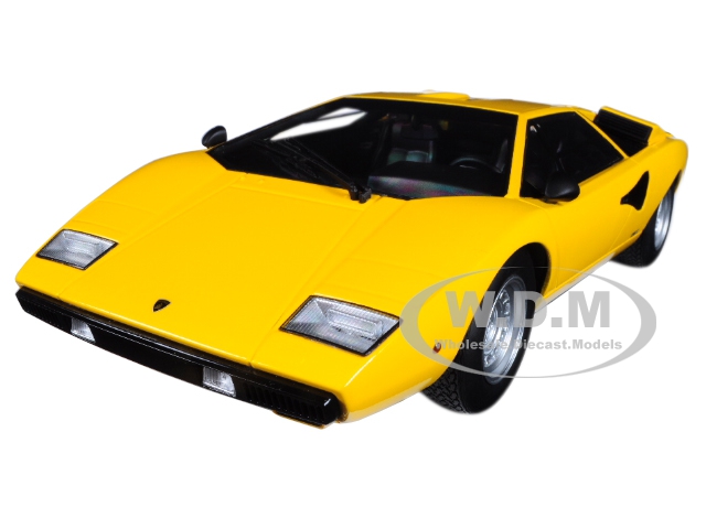 Image of Lamborghini Countach LP400 Yellow 1/18 Diecast Model Car by Kyosho