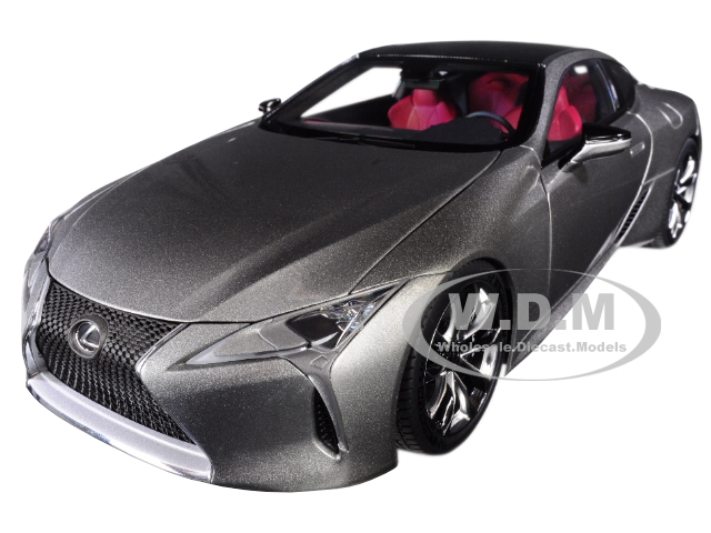 Lexus LC500 Sonic Titanium Silver Metallic with Dark Rose Interior and Carbon Top 1/18 Model Car by Autoart