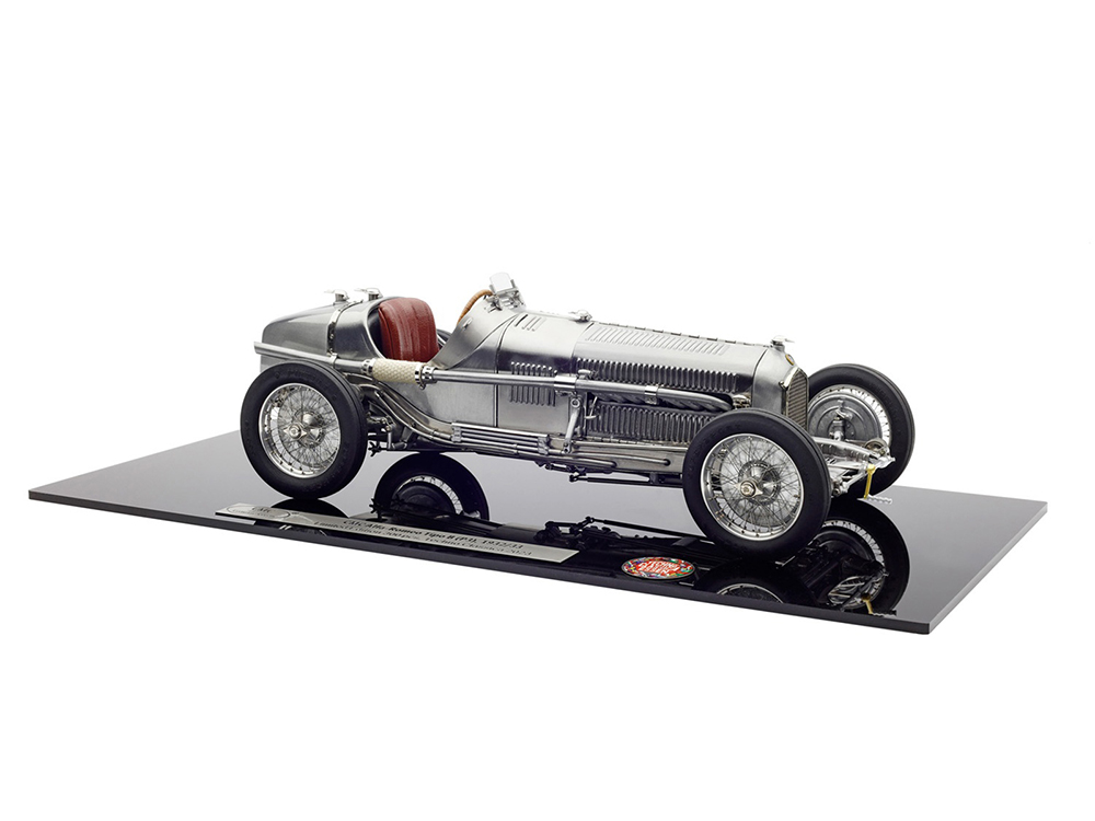 1932/33 Alfa Romeo Tipo B (P3) Raw Metal Clear Finish "2023 Exclusive Edition" Limited Edition to 600 pieces Worldwide 1/18 Diecast Model Car by CMC