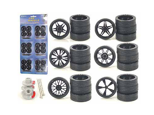 Wheels and Tires and Rims Multipack Set of 24 pieces for 1/24 Scale Model Cars and Trucks