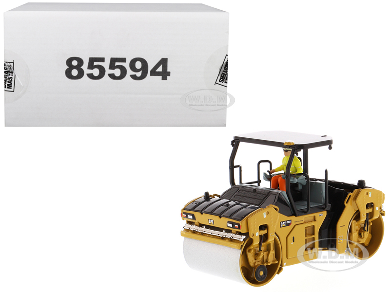 CAT Caterpillar CB-13 Tandem Vibratory Roller with ROPS (Roll Over Protective Structure) and Operator High Line Series 1/50 Diecast Model by Diecast Masters