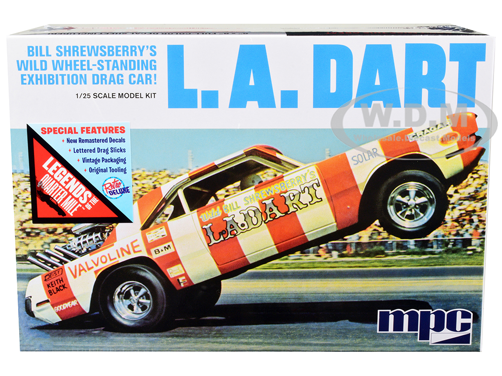 Skill 2 Model Kit Bill Shrewsberrys L.A. Dart Wheelstander Drag Car Legends Of The Quarter Mile Series 1/25 Scale Model Car By MPC