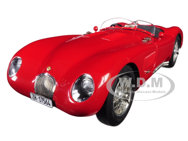 1952 Jaguar C-Type XKC 023 Red Limited Edition to 1000 pieces Worldwide 1/18 Diecast Model Car by CMC