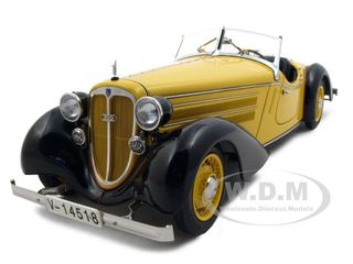 1935 Audi 225 Front Roadster Black/yellow 1/18 Diecast Model Car By Cmc