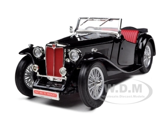 1947 Mg Tc Midget Black 1/18 Diecast Model Car By Road Signature