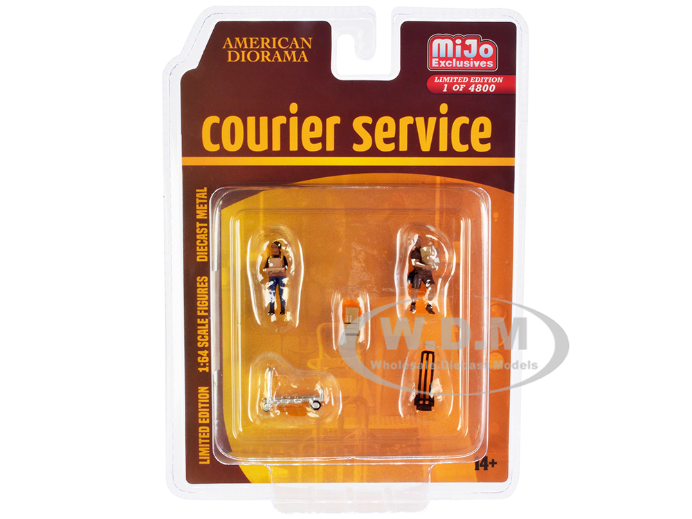 "Courier Service" 5 Piece Diecast Figures Set (2 Worker Figures and 3 accessories) Limited Edition to 4800 pieces Worldwide for 1/64 Scale Models by