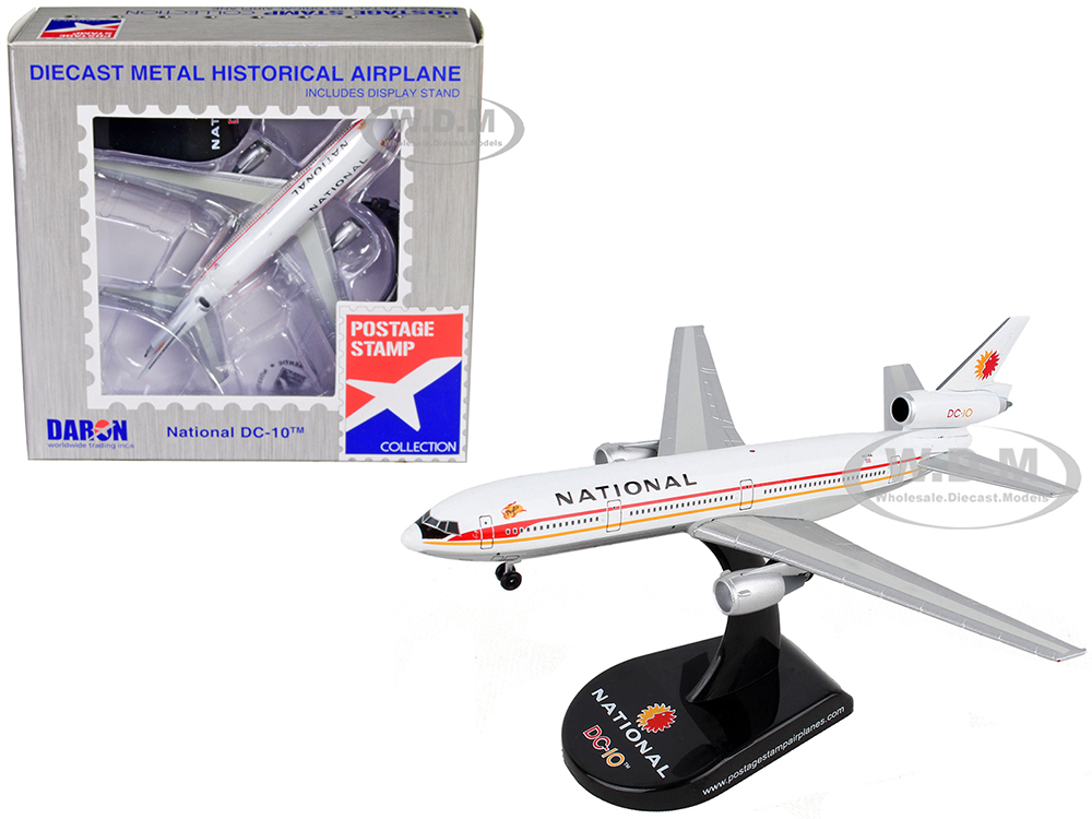 McDonnell Douglas DC-10 Commercial Aircraft National Airlines 1/400 Diecast Model Airplane by Postage Stamp