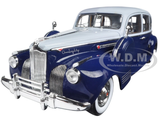 1941 Packard Super Eight One-Eighty Silver French Gray Metallic Duco and Barola Blue 1/18 Diecast Model Car by Greenlight