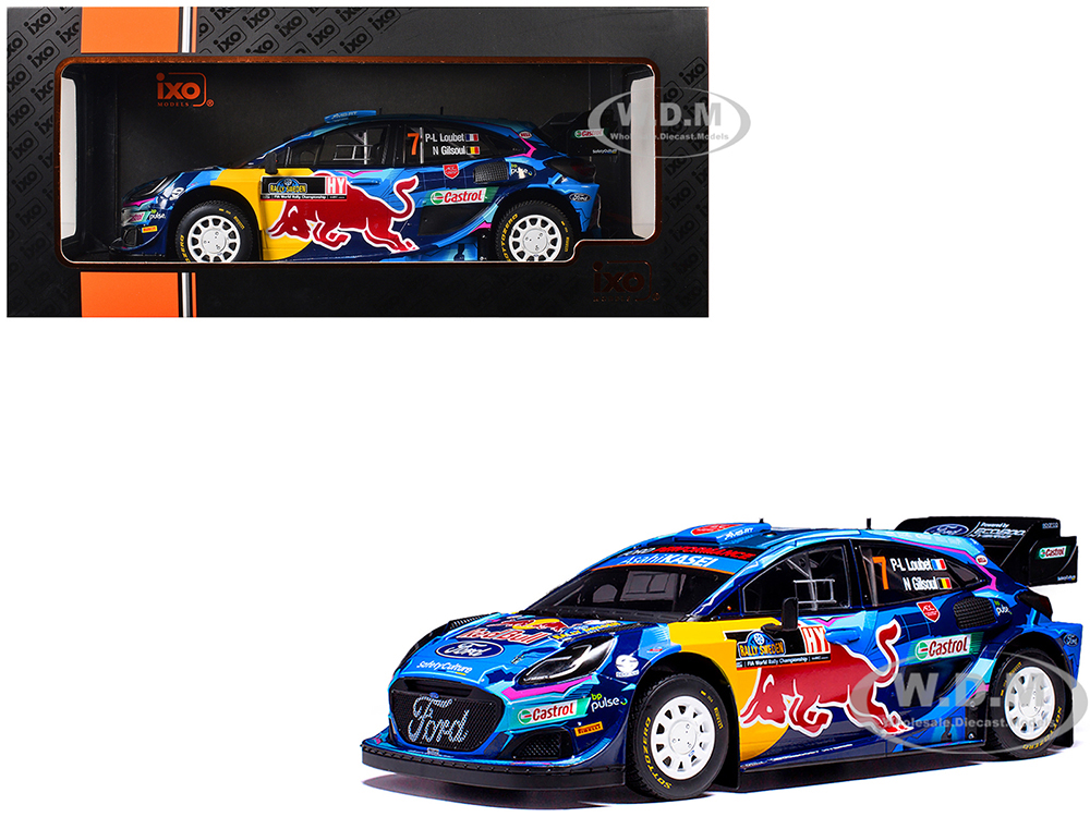 Ford Puma Rally1 #7 Pierre-Louis Loubet - Nicolas Gilsoul Rally Sweden (2023) 1/18 Diecast Model Car by IXO Models