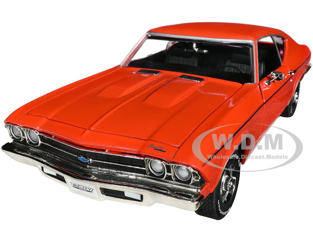 1969 Chevrolet "Nickey" Chevelle Hugger Orange with Black Stripes "Muscle Car &amp; Corvette Nationals" (MCACN) 1/18 Diecast Model Car by Auto World