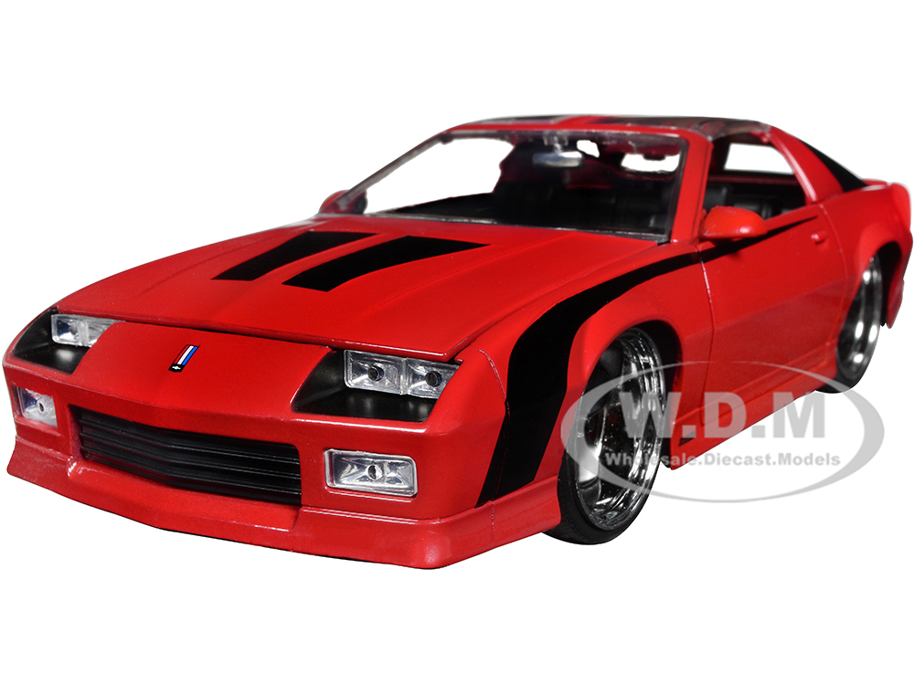 1985 Chevrolet Camaro Red with Black Stripes Bigtime Muscle Series 1/24 Diecast Model Car by Jada