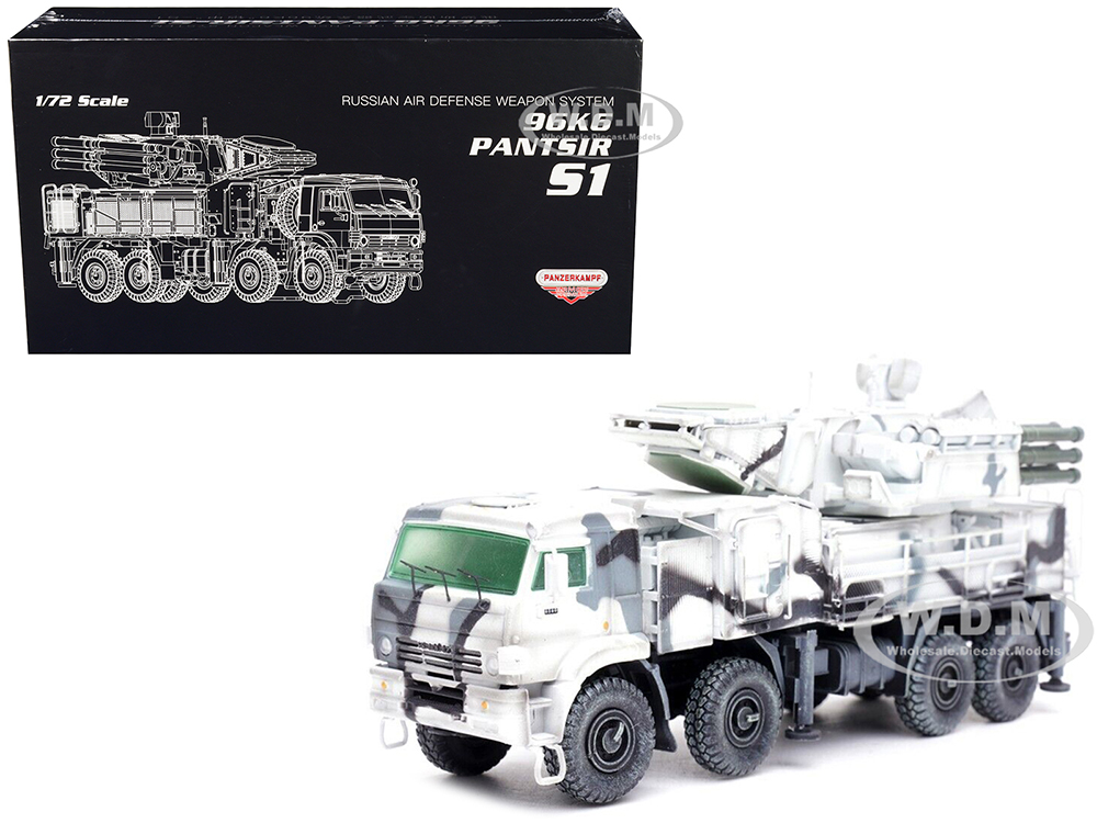Pantsir S1 96K6 Self-Propelled Air Defense Weapon System Winter Camouflage Russias Arctic Forces Armor Premium Series 1/72 Diecast Model by Panzerkampf