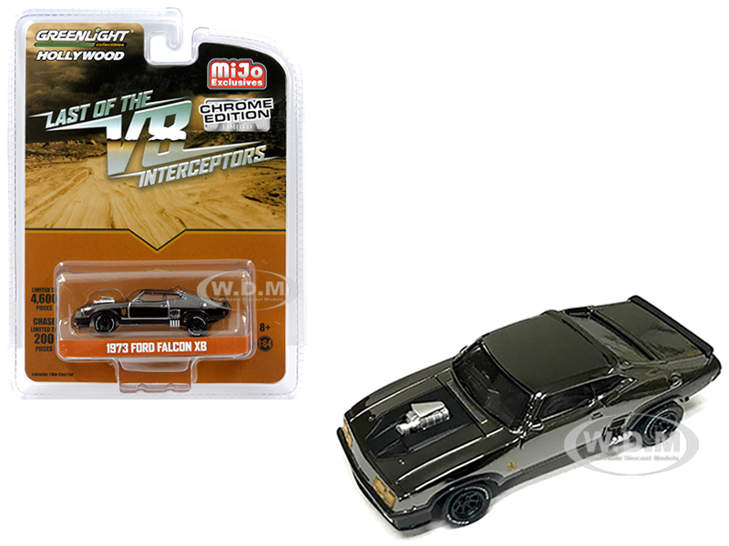 1973 Ford Falcon XB Chrome Black Edition "The Last of the V8 Interceptors" (1979) Movie Limited Edition to 4600 pieces Worldwide 1/64 Diecast Model C