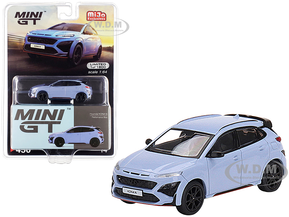 Hyundai Kona N Performance Light Blue Limited Edition to 1800 pieces Worldwide 1/64 Diecast Model Car by True Scale Miniatures