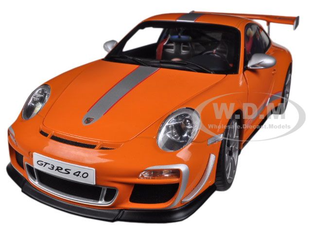 Image of Porsche 911 (997) GT3 RS 4.0 Orange 1/18 Diecast Car Model by Autoart
