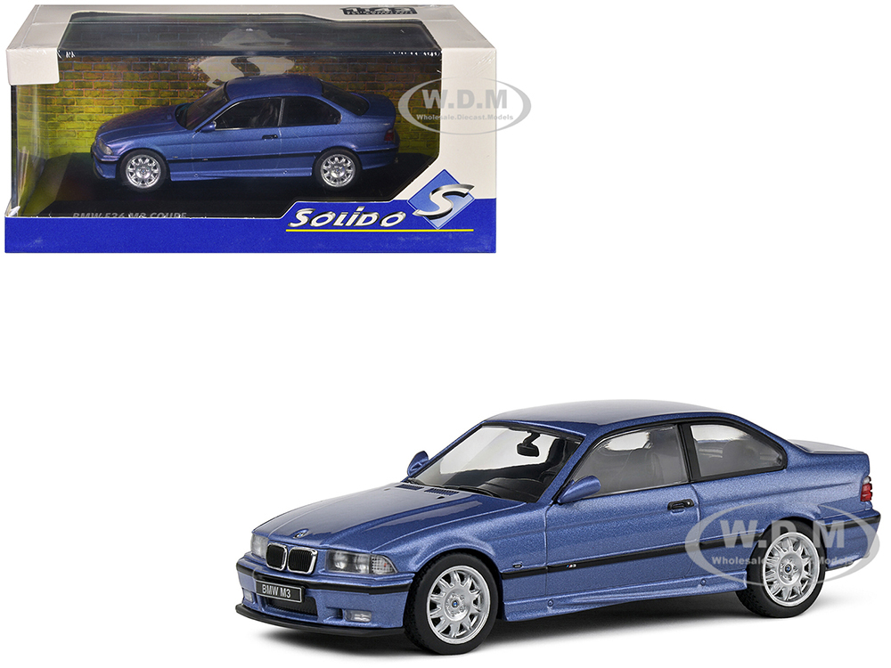1999 BMW E36 M3 Coupe Estoril Blue Metallic 1/43 Diecast Model Car by Solido
