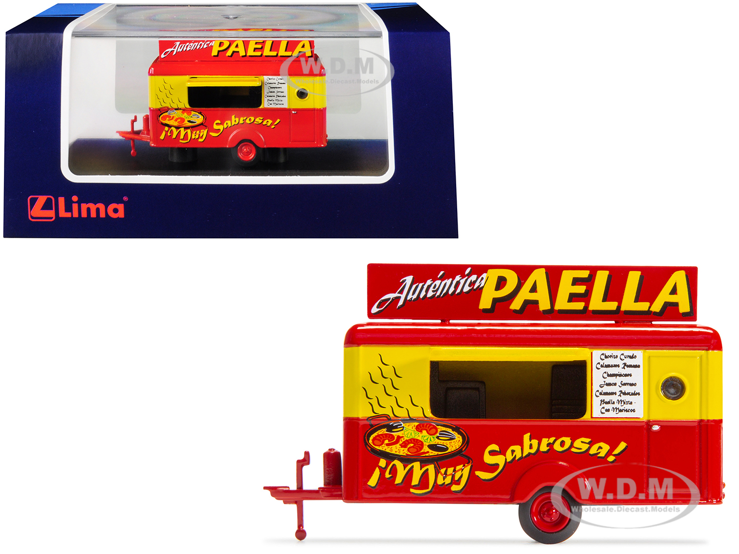 Mobile Food Trailer "Autentica Paella" (Spain) 1/87 (HO) Scale Diecast Model by Lima