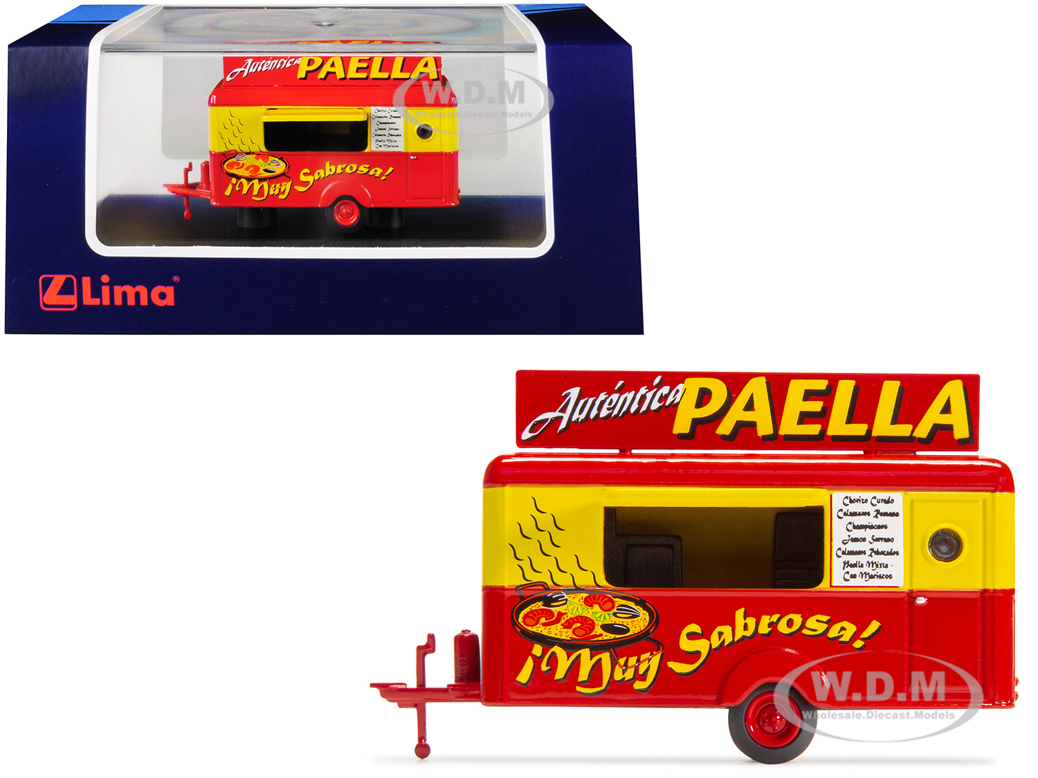 Image of Mobile Food Trailer "Autentica Paella" (Spain) 1/87 (HO) Scale Diecast Model by Lima