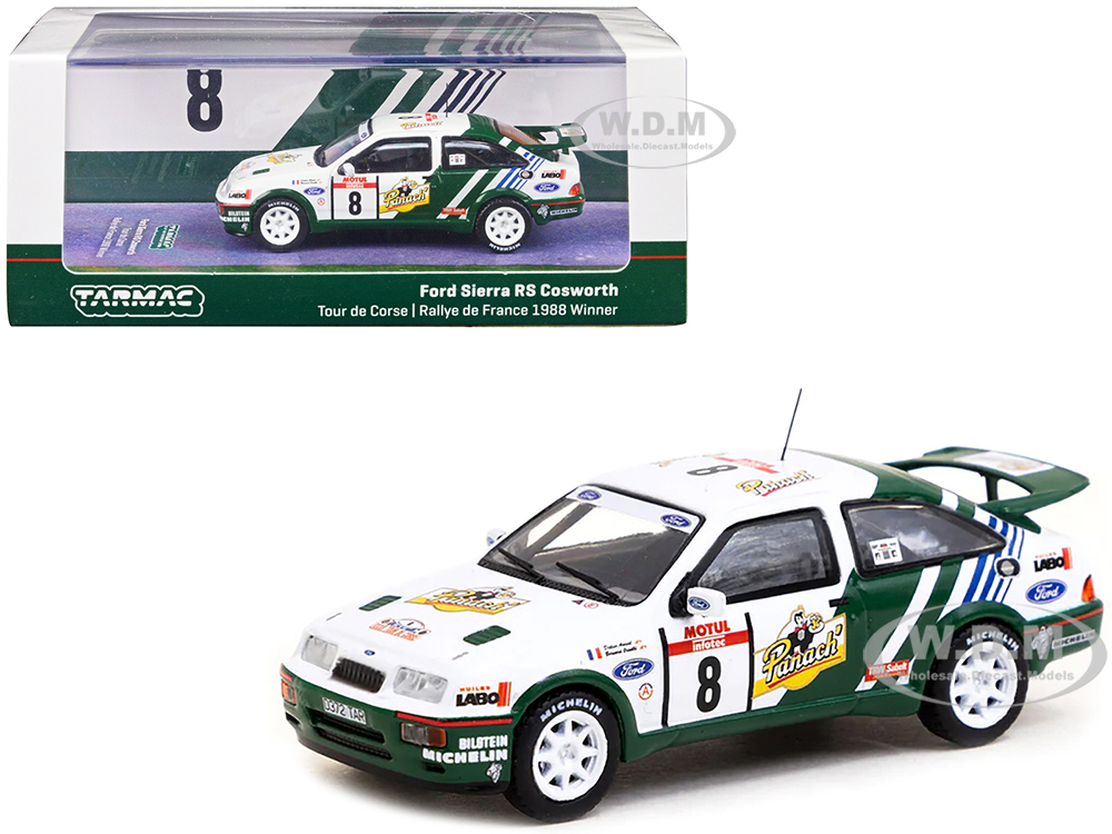 Ford Sierra RS Cosworth #8 Didier Auriol - Bernard Occelli Winner Tour de Corse - Rallye de France (1988) Hobby64 Series 1/64 Diecast Model Car by Tarmac Works