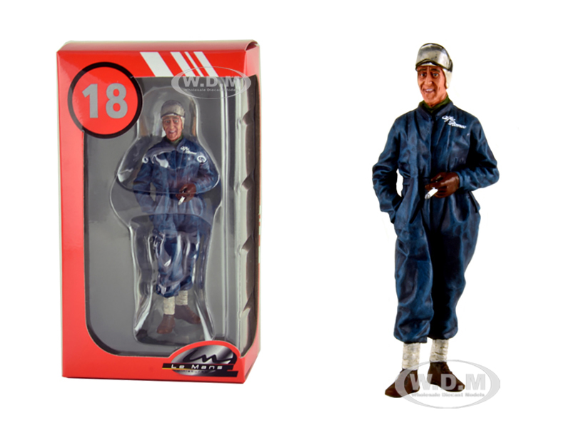 Image of Tazio Nuvolari "Alfa Romeo" 1933 Le Mans Figurine for 1/18 Model Cars by Lemans Miniatures