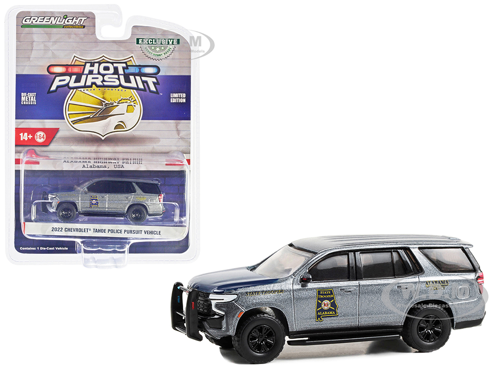 2022 Chevrolet Tahoe Police Pursuit Vehicle (PPV) Gray Metallic with Blue Hood and Rear Gate 