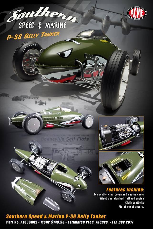 Image of Southern Speed &amp; Marine P-38 Belly Tanker Limited Edition 1/18 Diecast Model Car by ACME