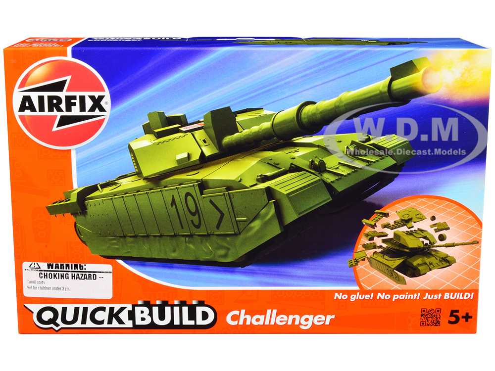 Skill 1 Model Kit Challenger Tank Green Snap Together Painted Plastic Model Tank Kit By Airfix Quickbuild