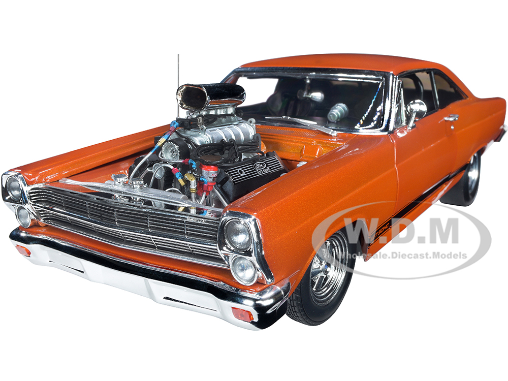1967 Ford Fairlane Blown 427 SOHC Street Machine Orange Metallic with Black Stripes Limited Edition to 630 pieces Worldwide 1/18 Diecast Model Car by