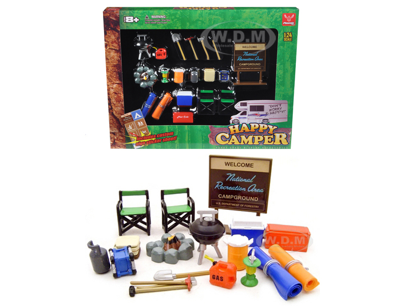 "happy Camper" Accessories Set For 1/24 Scale Models By Unique Replicas