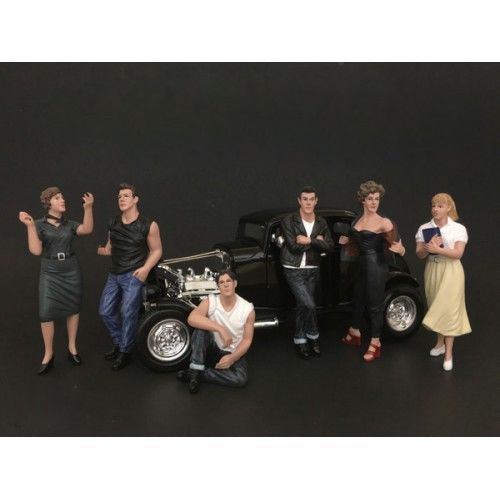 50s Style 6 Piece Figurine Set For 1/18 Scale Models By American Diorama
