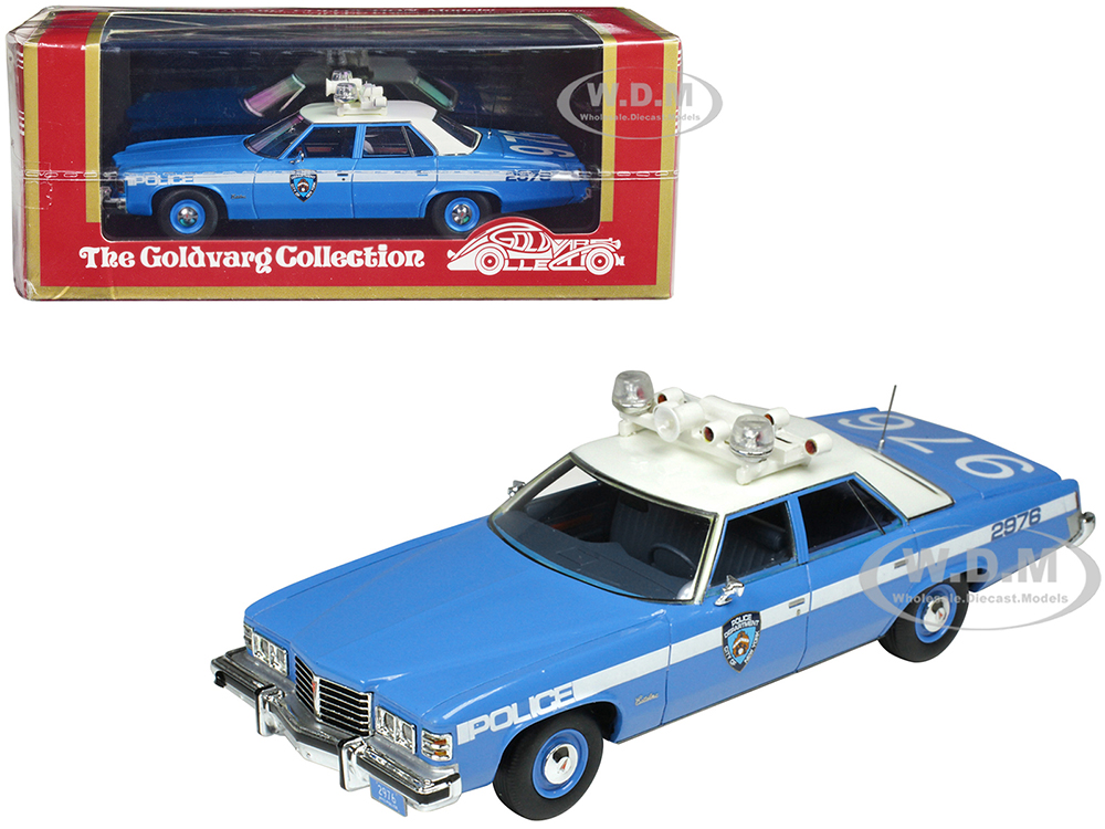 1976 Pontiac Catalina Blue and White "NYPD (New York City Police Department)" Limited Edition to 250 pieces Worldwide 1/43 Model Car by Goldvarg Coll