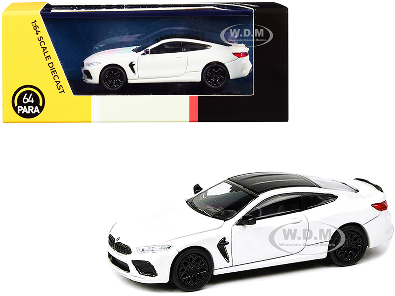 BMW M8 Coupe Alpine White with Black Top 1/64 Diecast Model Car by Paragon Models