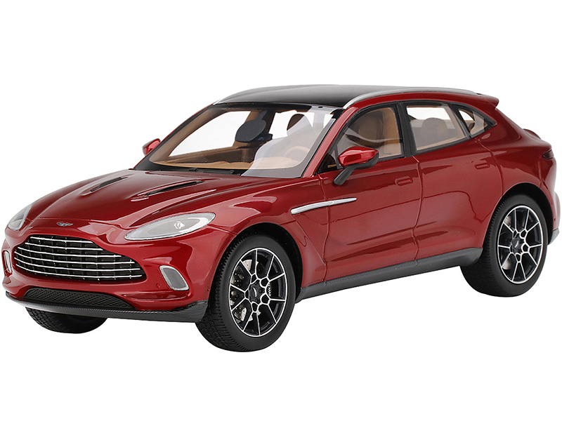 Image of Aston Martin DBX Hyper Red with Black Top 1/18 Model Car by Top Speed