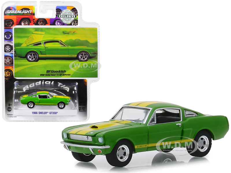 1966 Ford Mustang Shelby Gt350 Green With Yellow Stripes "when Youre Ready To Get Serious" Bfgoodrich Vintage Ad Cars "hobby Exclusive" 1/64 Diecast
