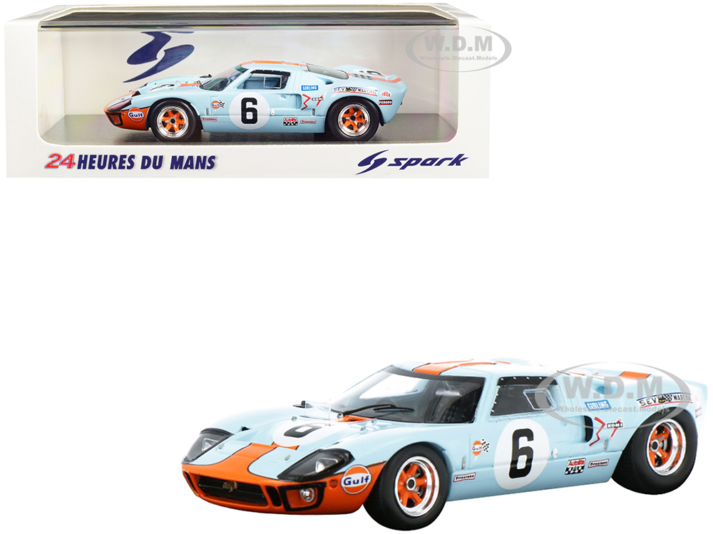Ford GT 40 RHD (Right Hand Drive) 6 Jacky Ickx - Jackie Oliver "Gulf Oil" Winner 24H of Le Mans (1969) 1/43 Model Car by Spark