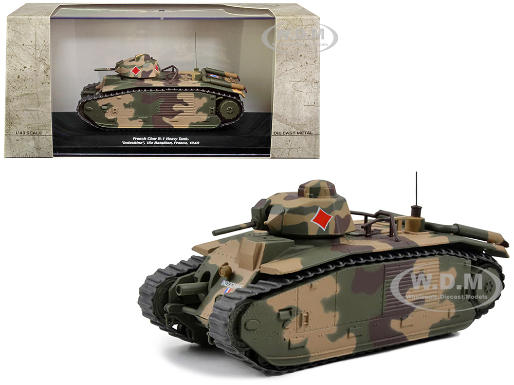French Char B-1 Heavy Tank "Indochine" "France 3e Compagnie 15e Batallion France 1940" 1/43 Diecast Model by AFVs of WWII