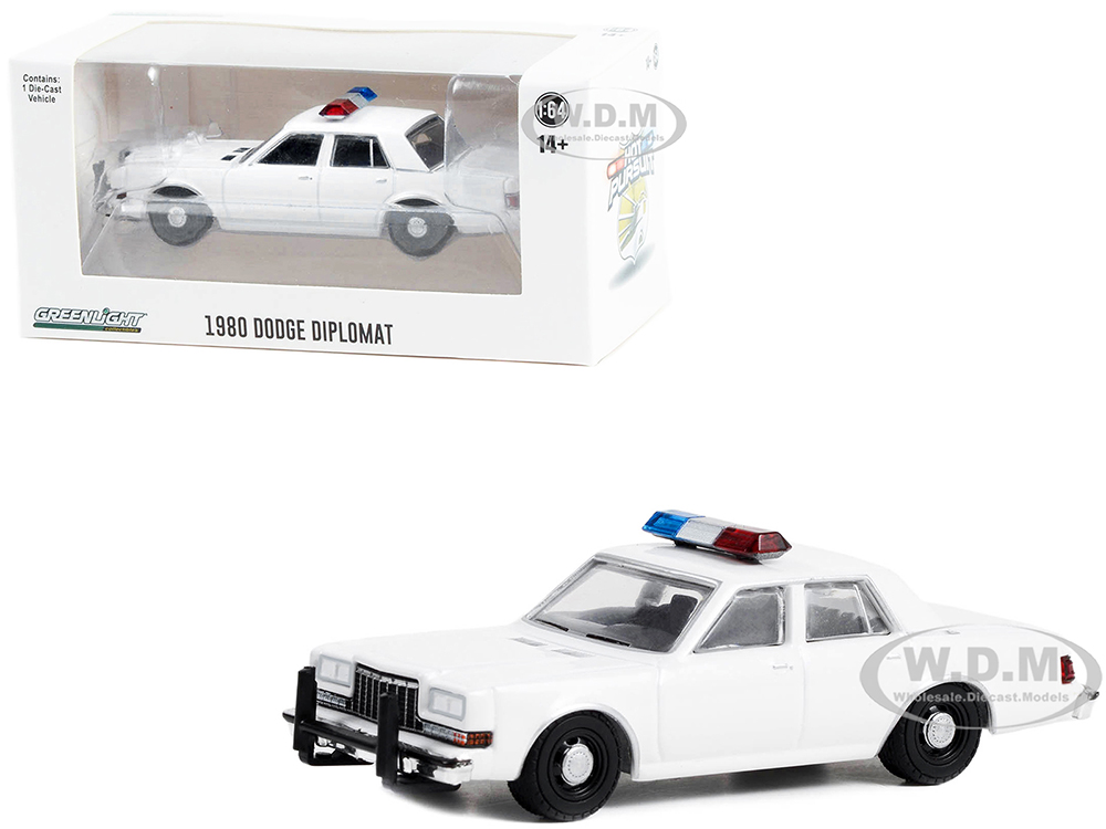 1980-1989 Dodge Diplomat Police Unmarked White with Light Bar 