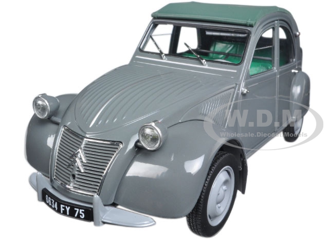 Image of 1957 Citroen 2CV AZL Malle Bombee Grey 1/18 Diecast Model Car by Norev