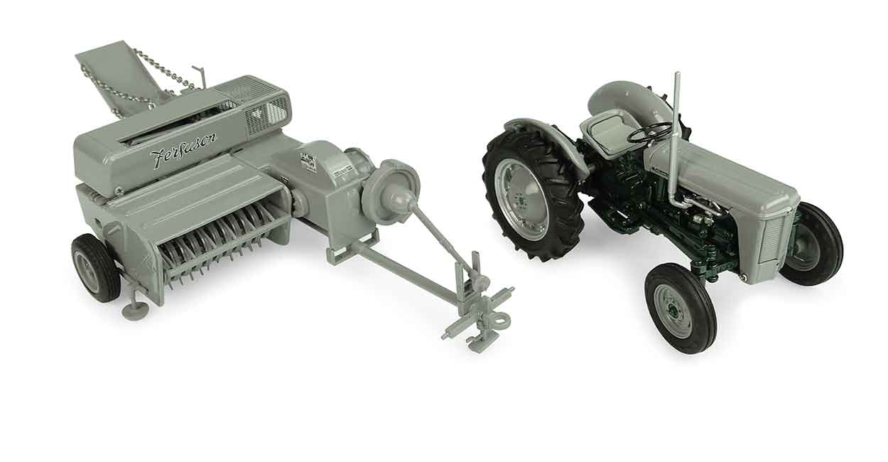 Ferguson TO 35 Tractor and 1957 Ferguson Trail Baler "12" 2 piece Set Limited Edition to 1000 pieces Worldwide 1/32 Diecast Model by Universal Hobbie