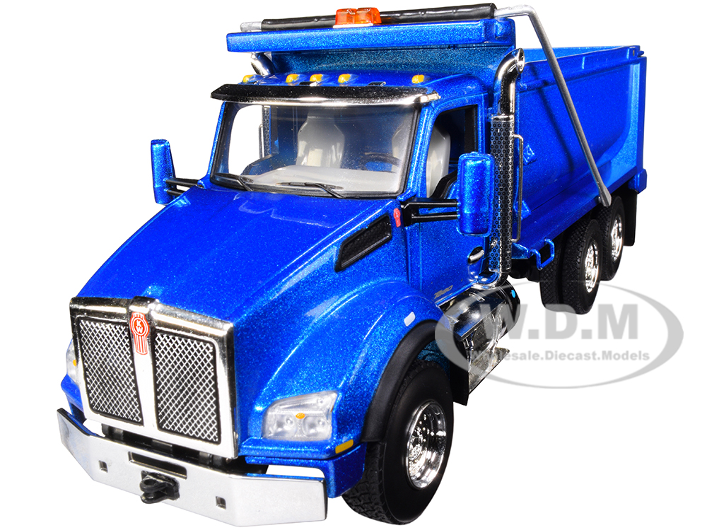 Kenworth T880 Dump Truck Surf Blue Metallic 1/50 Diecast Model by First Gear